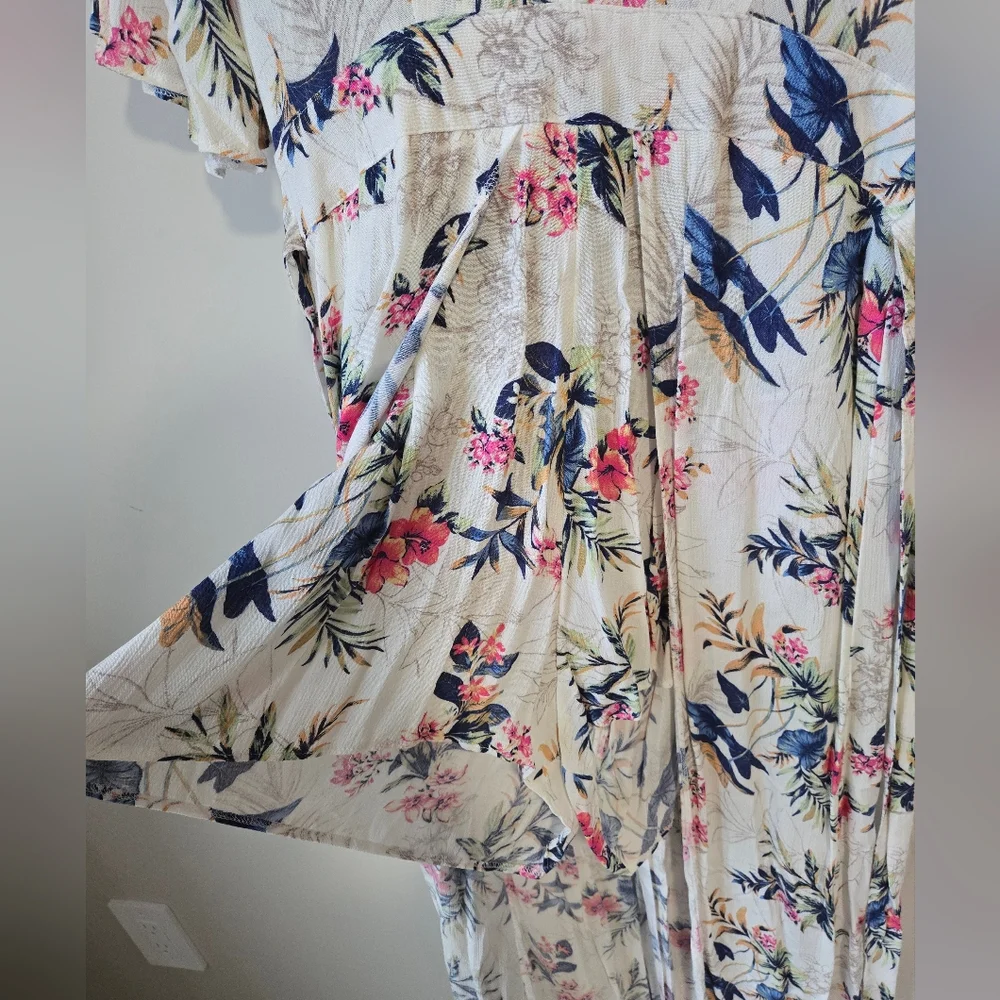 American Eagle Outfitters Overlay Floral Jumpsuit Romper (shorts with skirt) - Picture 3 of 5